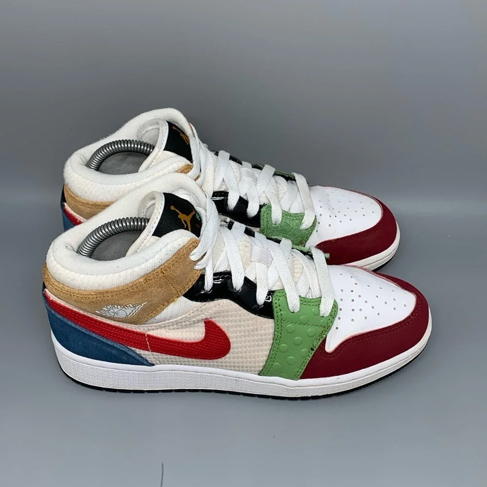 Jordan‎ 1 Mid SE Multi-Color Basketball Shoes DR6957-100 Mens 7Y Women's 8.5